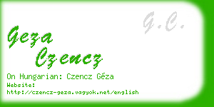 geza czencz business card
